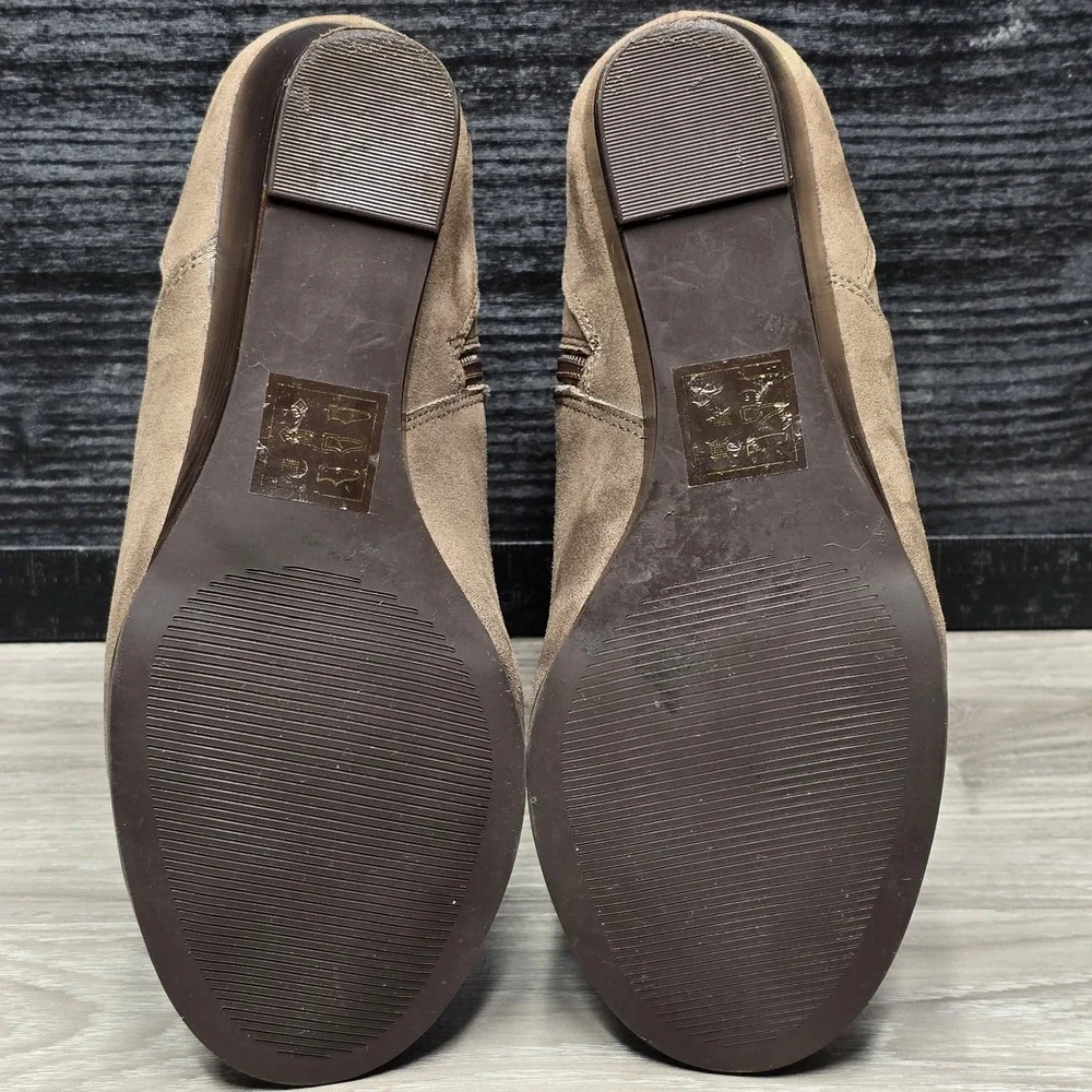 Market & Spruce Women's‎ Wedge Faux Suede Booties CD4 Brown Size 7.5